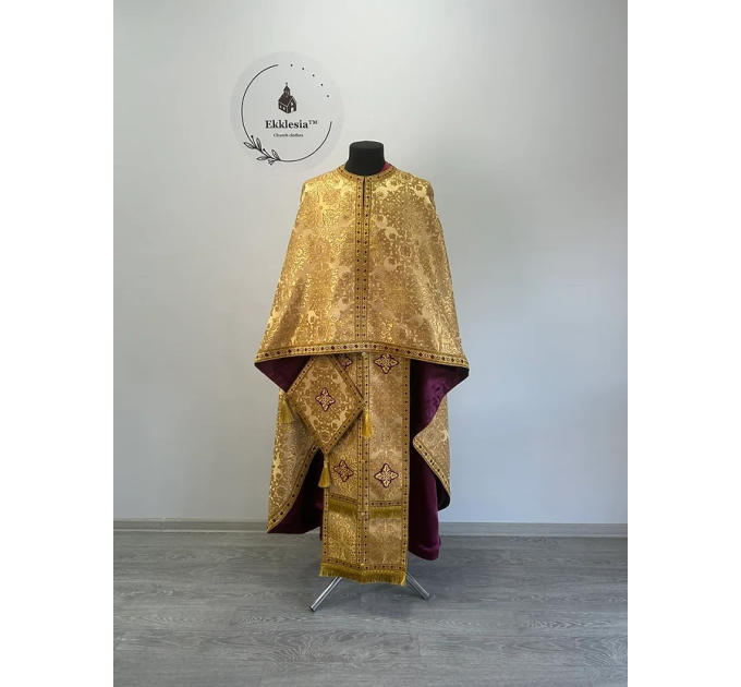Greek vestment in brocade - Priest liturgical vestment for orthodox priest