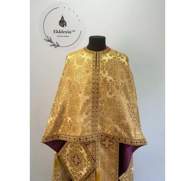 Greek vestment in brocade - Priest liturgical vestment for orthodox priest