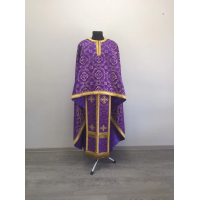 Violet Greek style vestment in brocade - Priest vestment - Liturgical clothes
