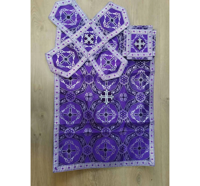 Violet Greek style vestment in brocade - Priest vestment - Liturgical clothes