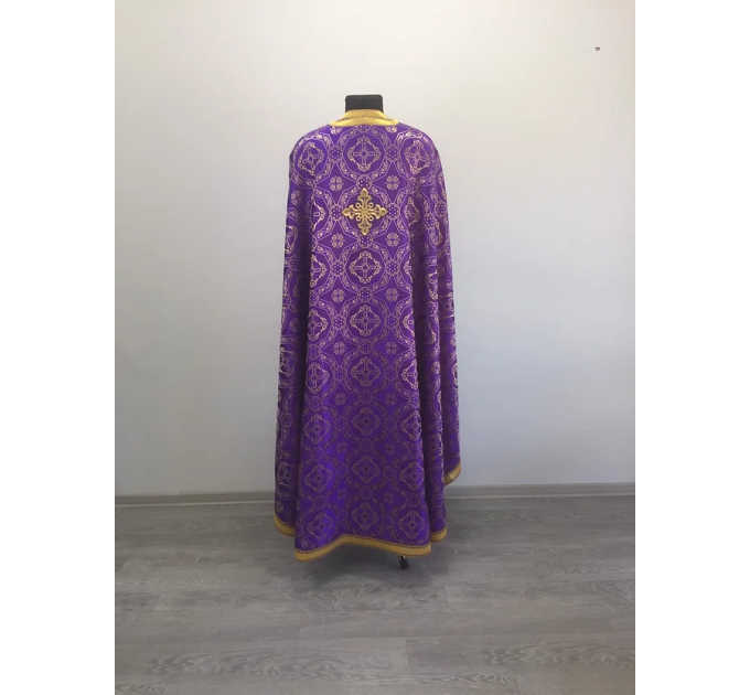 Violet Greek style vestment in brocade - Priest vestment - Liturgical clothes