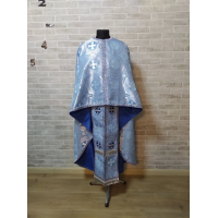 Light blue vestment with the icon - Greek vestment in brocade - Priest vestment
