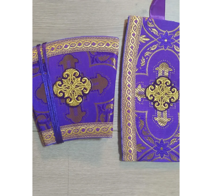 Violet Greek style vestment in Greek brocade - Priest vestment Liturgical cloth