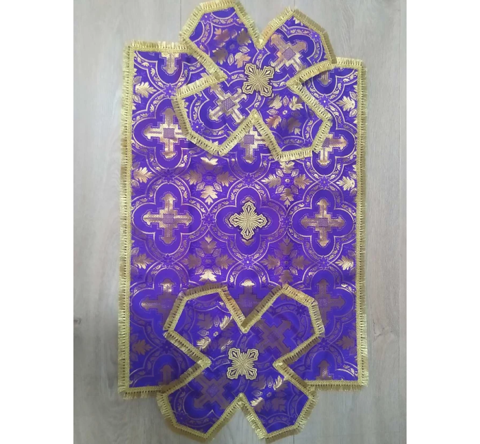 Violet Greek style vestment in Greek brocade - Priest vestment Liturgical cloth
