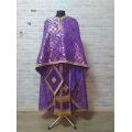 Violet Greek style vestment in Greek brocade - Priest vestment Liturgical cloth