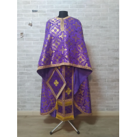 Violet Greek style vestment in Greek brocade - Priest vestment Liturgical cloth
