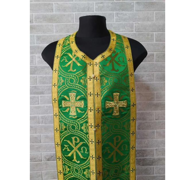 Chi-rho phelonion - Greek vestment in brocade - Priest vestment