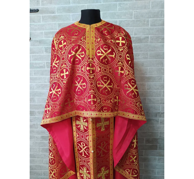 Chi-rho phelonion - Greek vestment in brocade - Priest vestment