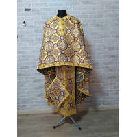 Greek vestment in gold metallic brocade - Priest metallic liturgical vestment