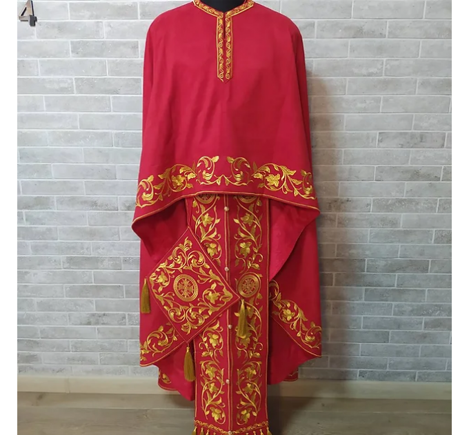 Greek vestment with machine embroidery- Priest vestment - Clothes for priests