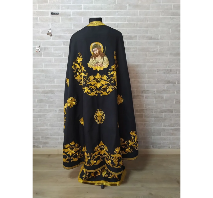 Dark embroidered Greek style vestment - Priest robe - Orthodox priest robe