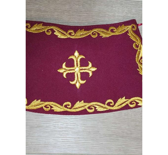 Dark red greek vestment - Orthodox clothes - Priest embroidered clothes