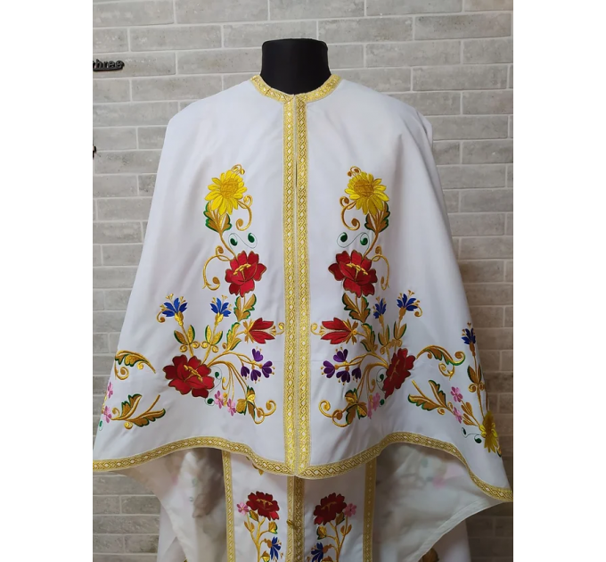 Embroidered Greek style vestment - Priest robe - Orthodox priest robe