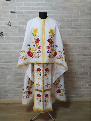 Embroidered Greek style vestment - Priest robe - Orthodox priest robe