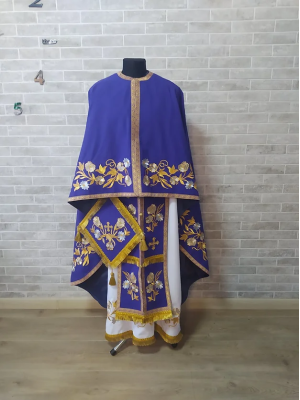 Embroidered Greek style vestment - Priest robe - Orthodox vestments - Gift idea