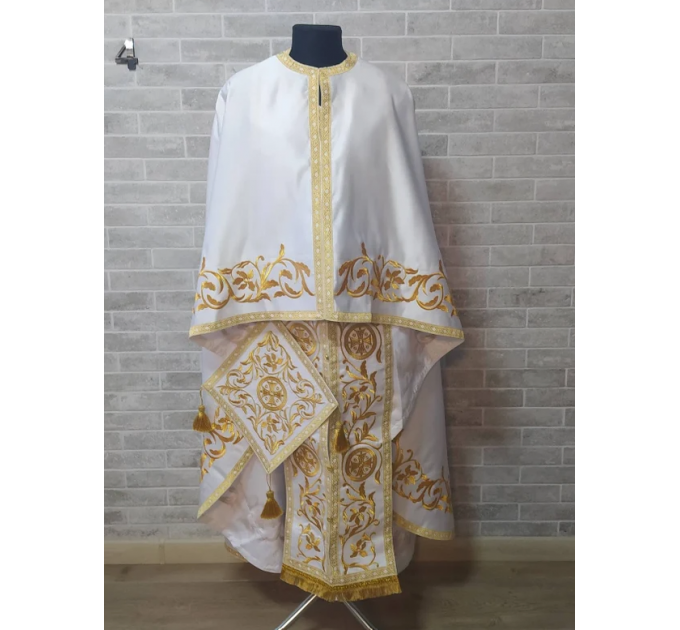 Greek atlas vestment - Priest robe - Orthodox satin clothes - Priest costume