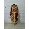 Black&Maroon vestment - Greek vestment in brocade - Priest liturgical clothes