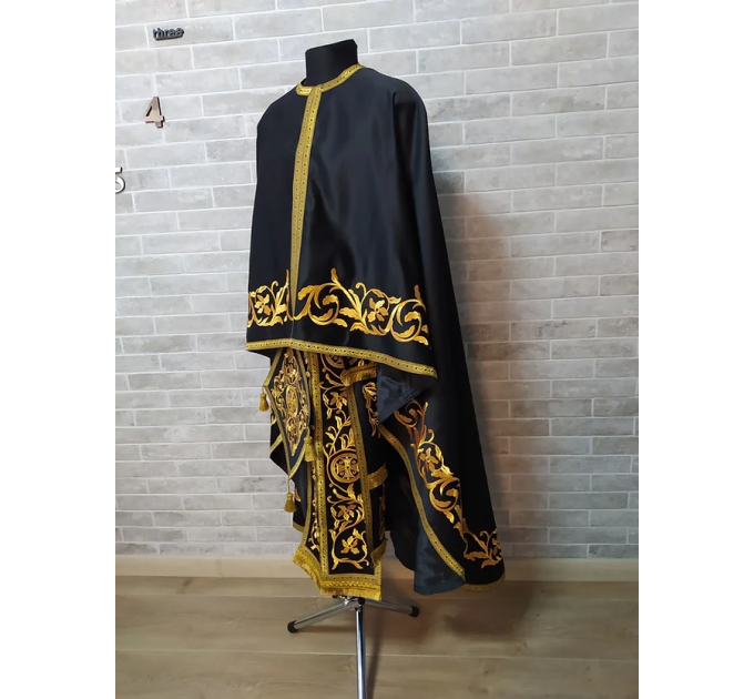 Greek atlas vestment - Priest robe - Orthodox satin clothes - Priest costume