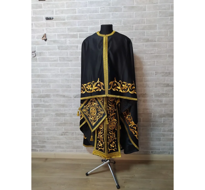 Greek atlas vestment - Priest robe - Orthodox satin clothes - Priest costume