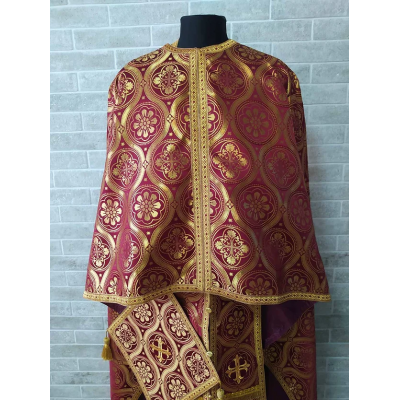 Greek vestment in brocade - Priest vestment - Liturgical costume for priest robe