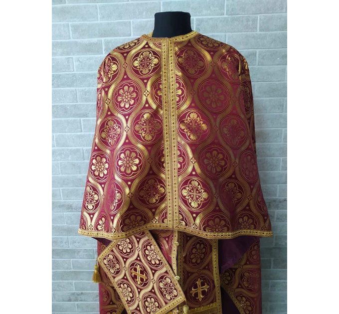 Greek vestment in brocade - Priest vestment - Liturgical costume for priest robe