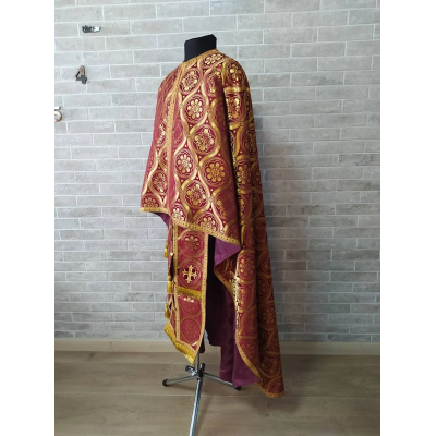 Greek vestment in brocade - Priest vestment - Liturgical costume for priest robe