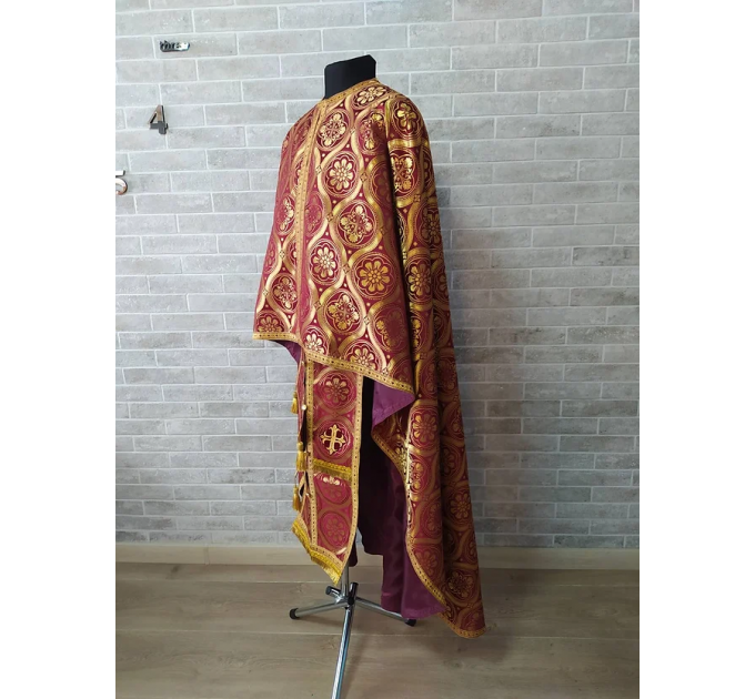 Greek vestment in brocade - Priest vestment - Liturgical costume for priest robe