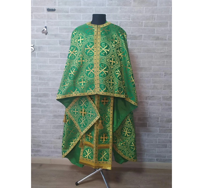 Greek vestment in brocade - Priest vestment - Liturgical orthodox priest costume