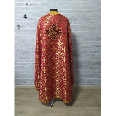 Greek vestment in gold metallic brocade - Priest metallic liturgical vestment