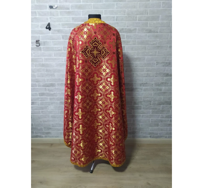 Greek vestment in gold metallic brocade - Priest metallic liturgical vestment