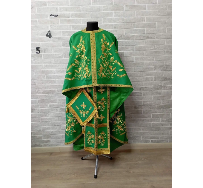 Green Greek vestment - Priest robe - Orthodox vestments - Priest vestment robe