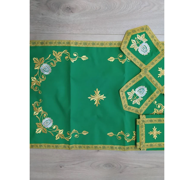 Green greek style vestment - Priest robe - Orthodox vestments - Liturgical cloth