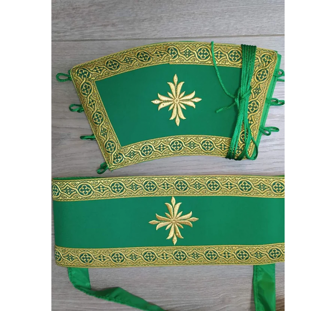 Green greek style vestment - Priest robe - Orthodox vestments - Liturgical cloth