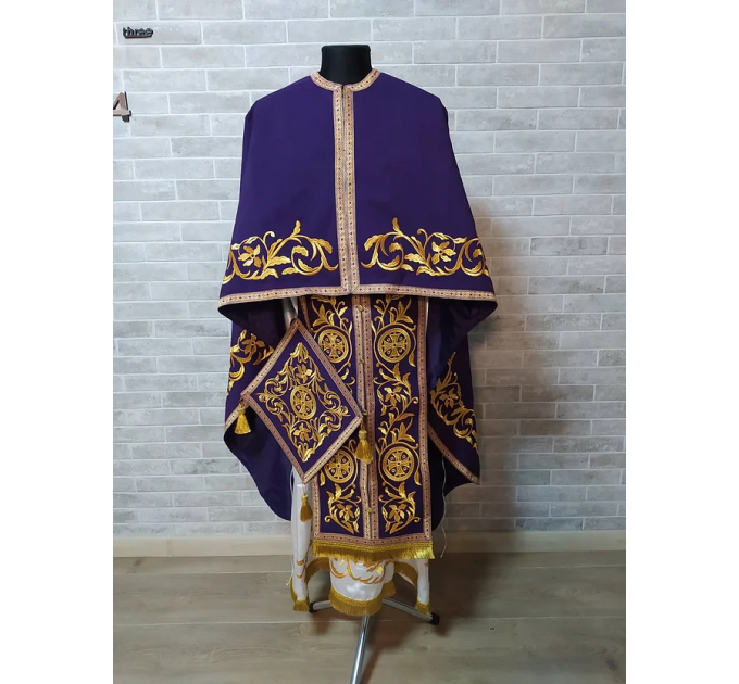 Greek vestment - Priest robe - Orthodox clothes - Priest costume violet