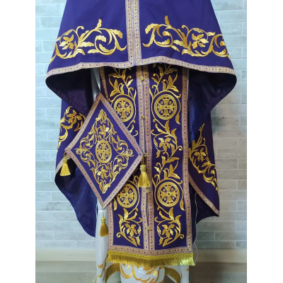 Greek vestment - Priest robe - Orthodox clothes - Priest costume violet