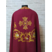 Dark red greek vestment - Orthodox clothes - Priest embroidered clothes