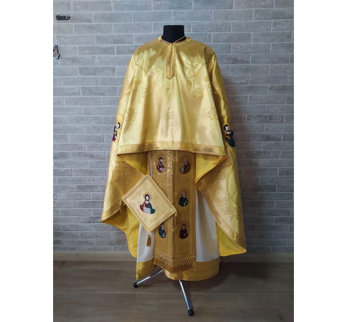 Greek vestment in gold brocade - Priest clothes - Liturgical garments robe