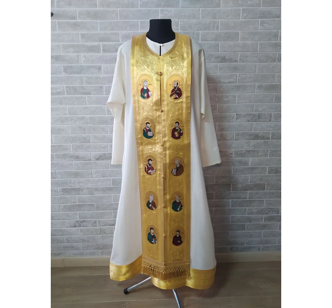 Greek vestment in gold brocade - Priest clothes - Liturgical garments robe