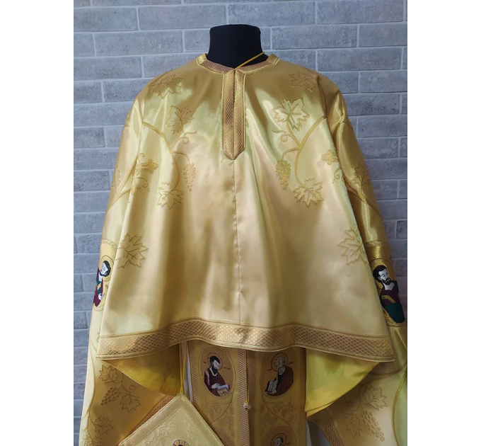 Greek vestment in gold brocade - Priest clothes - Liturgical garments robe