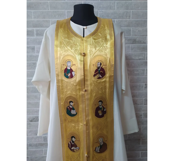 Greek vestment in gold brocade - Priest clothes - Liturgical garments robe