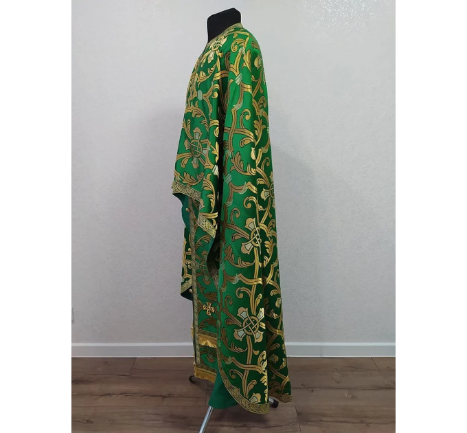 Greek vestment in green brocade - Priest vestment - Clothes for priests - Attire