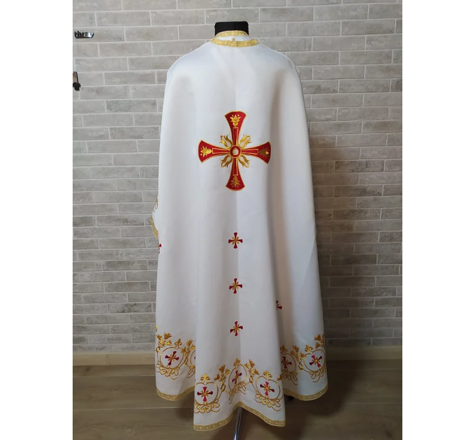 Embroidered Priest robe - Orthodox greek style vestment - Church attire toggery