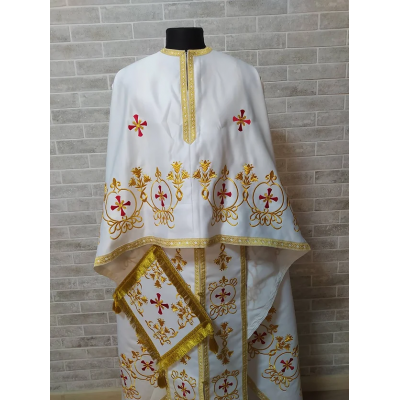 Embroidered Priest robe - Orthodox greek style vestment - Church attire toggery