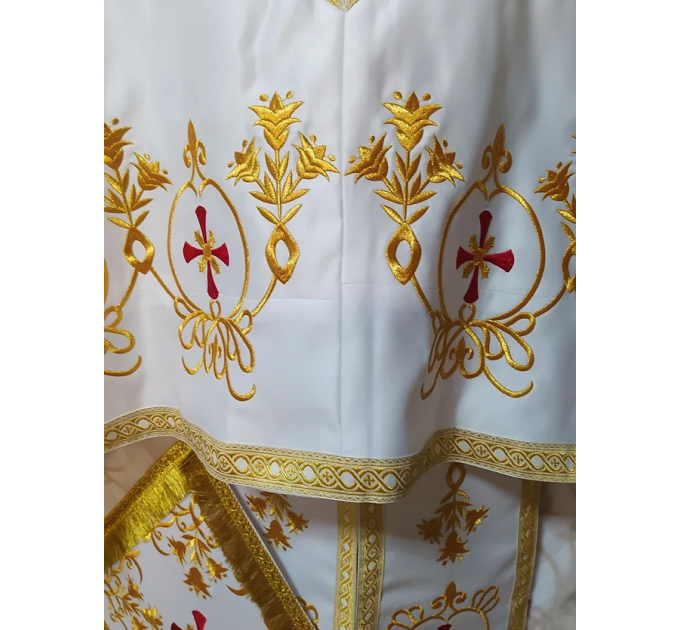 Embroidered Priest robe - Orthodox greek style vestment - Church attire toggery