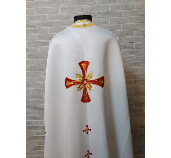 Embroidered Priest robe - Orthodox greek style vestment - Church attire toggery