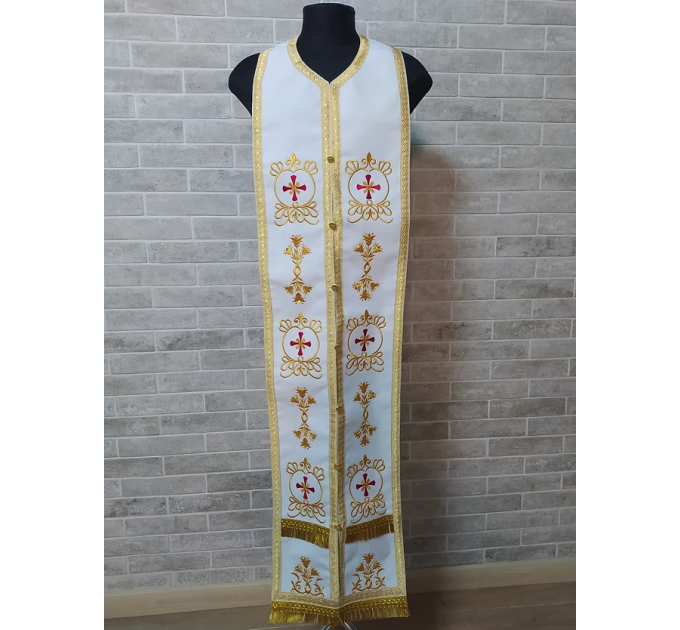 Embroidered Priest robe - Orthodox greek style vestment - Church attire toggery