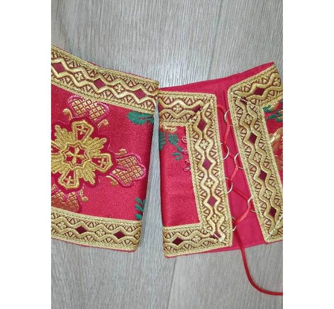 Greek vestment in maroon brocade - Church garments - Priest vestment -Floral