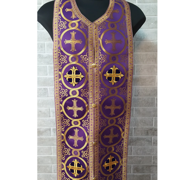 Greek vestment in violet brocade - Priest vestment - Clothes for priests