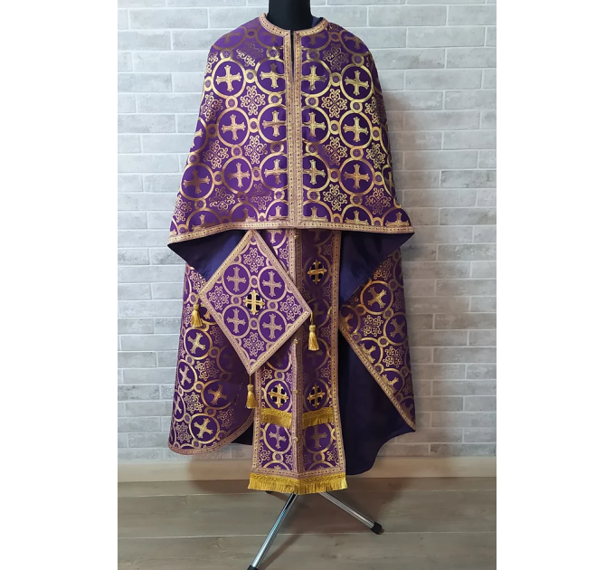 Greek vestment in violet brocade - Priest vestment - Clothes for priests