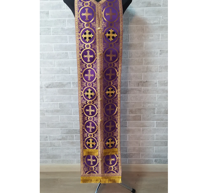 Greek vestment in violet brocade - Priest vestment - Clothes for priests